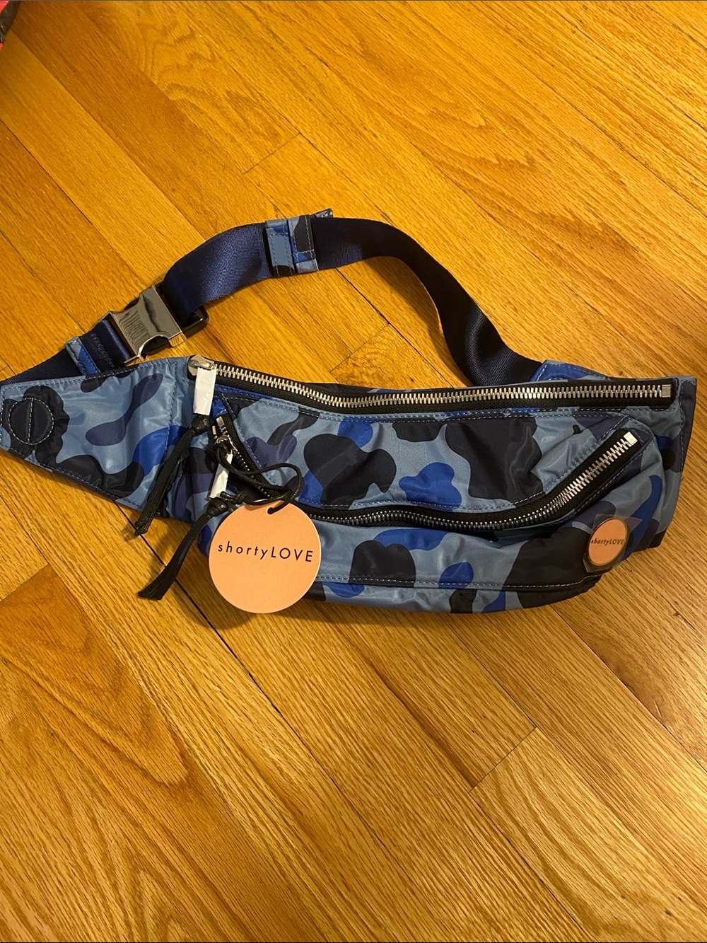 shortylove Blue Camouflage Belt Bag with Adjustable Strap